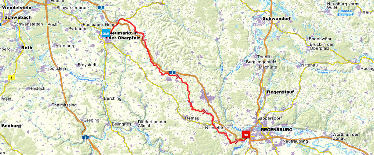Abkürzung 2: Schwarze Laber-Radweg - Fünf-Flüsse-Radweg in Bayern